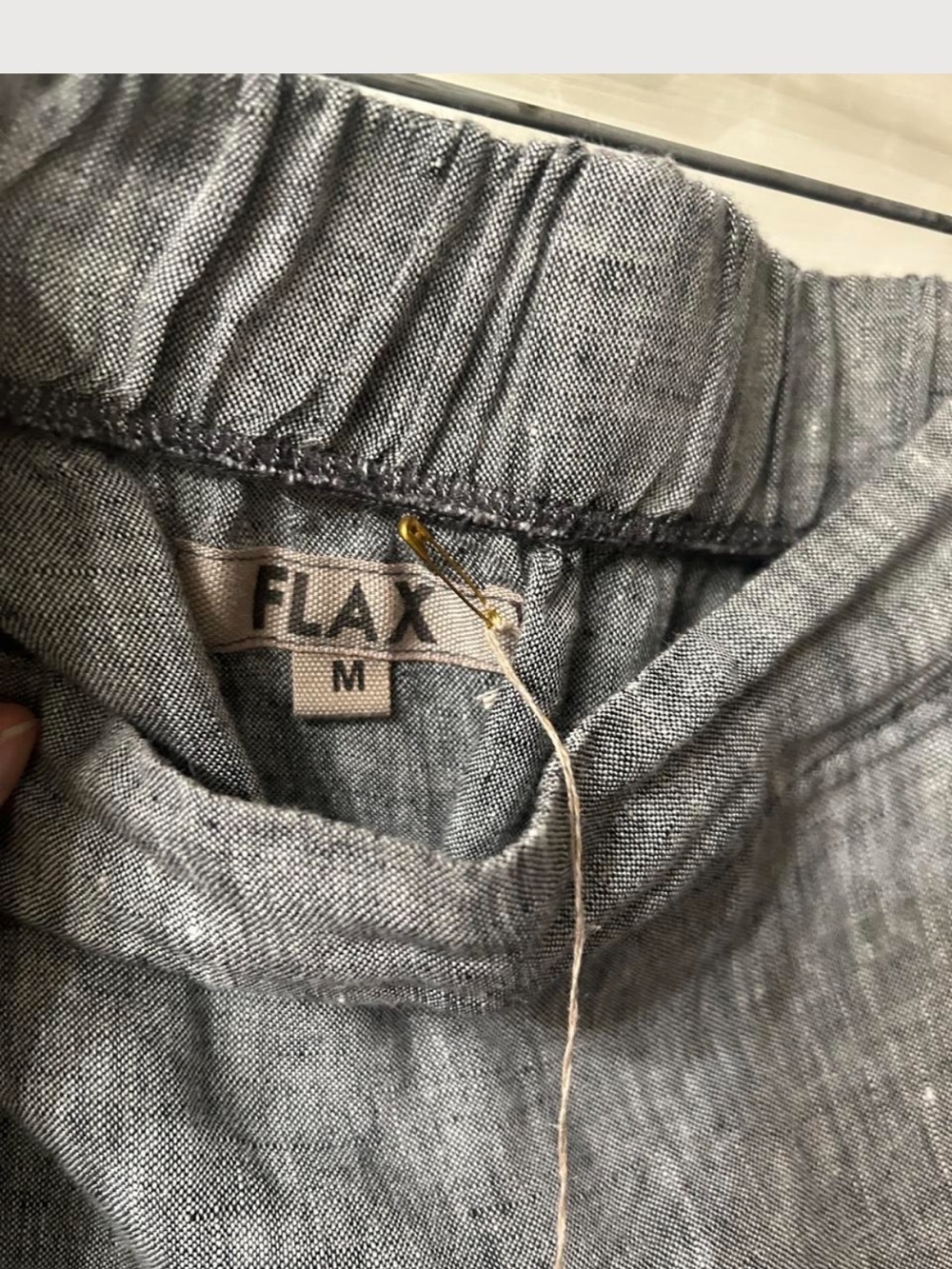 Flax Gray Linen A-Line Skirt - Picture 3 of 7